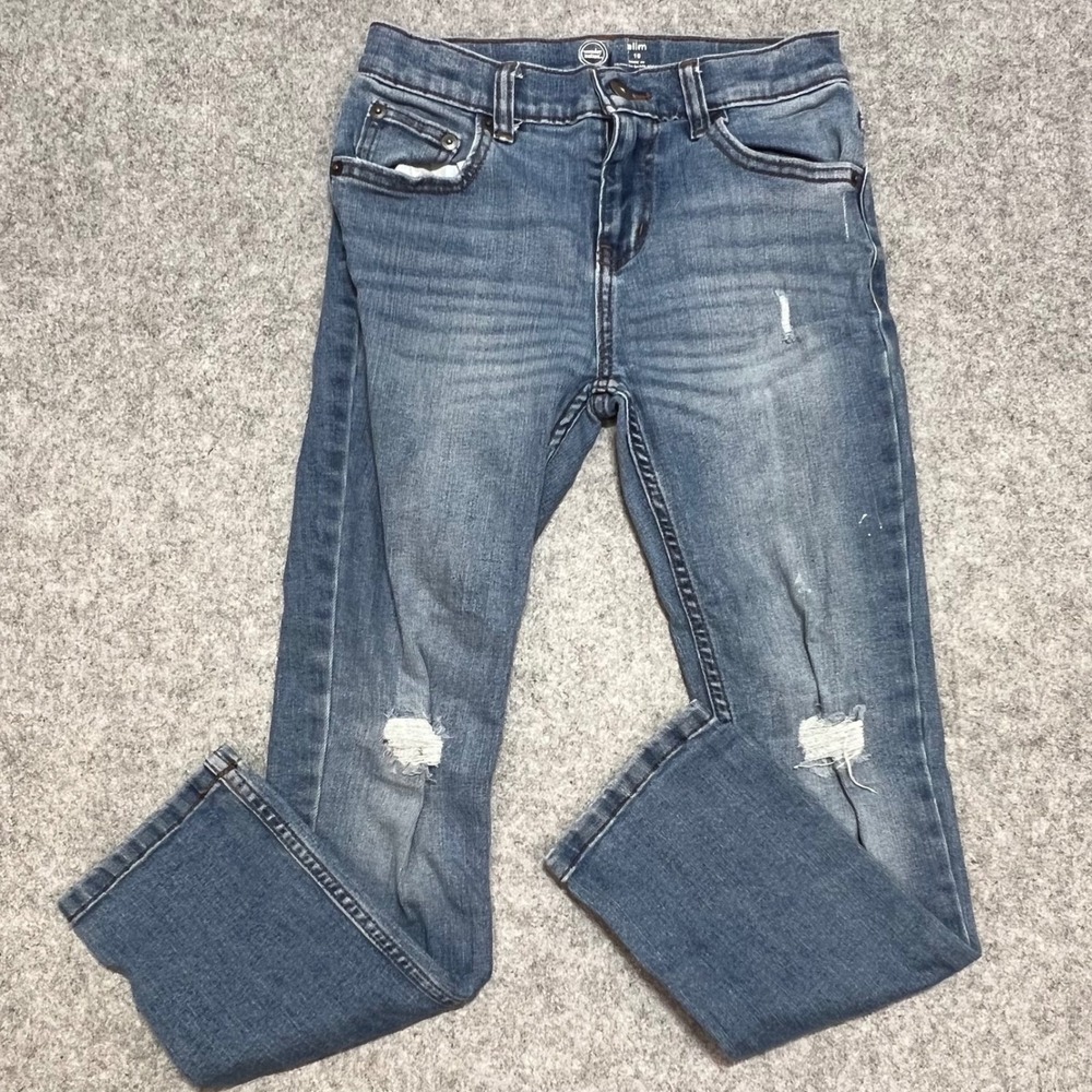 Wonder Nation Girls Slim Fit Distressed Ripped Jeans‎ Medium Wash Size 10